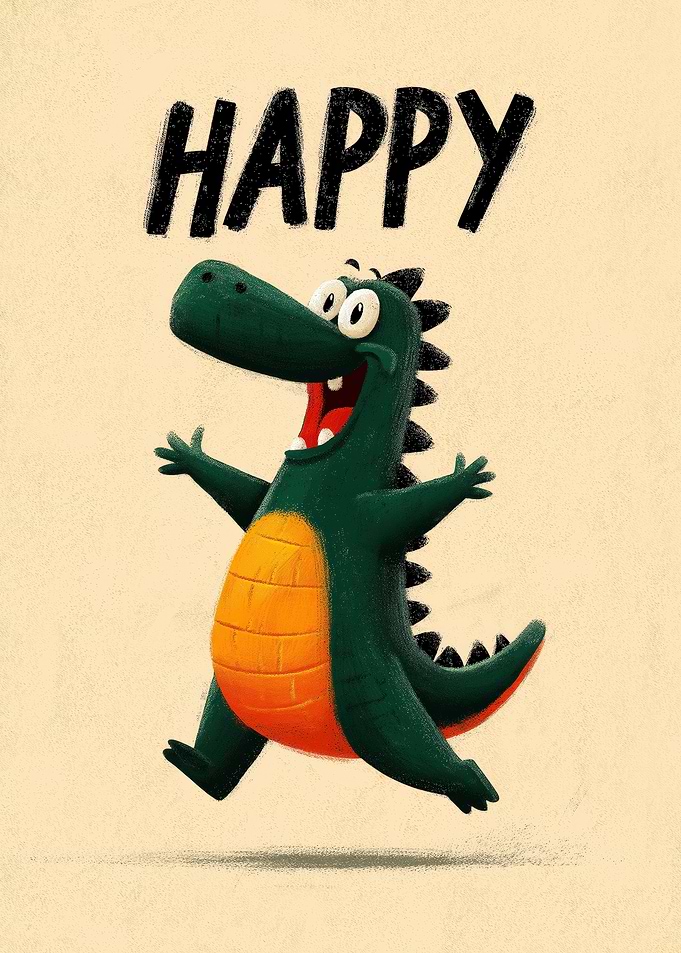 Happy Cartoon Crocodile
