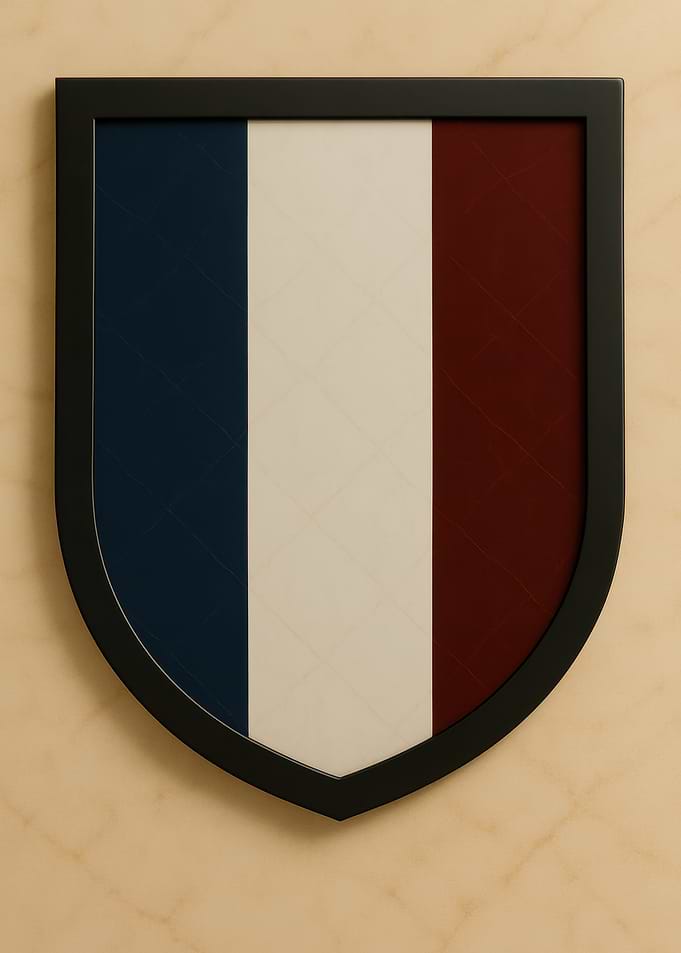 French Flag Shield - Marble look