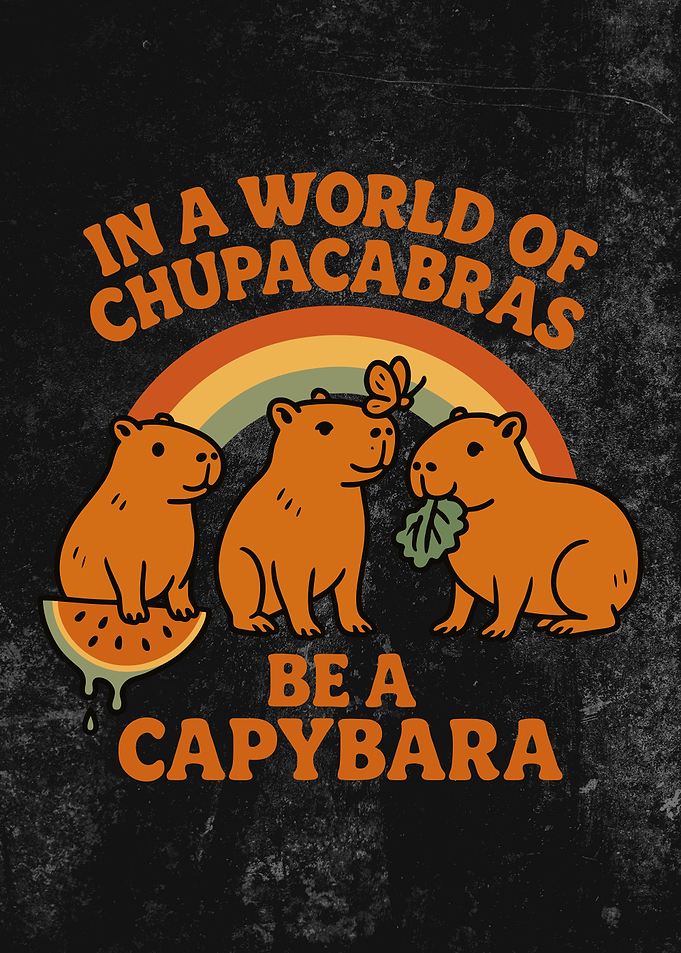 Be a Capybara Cute Retro Rainbow