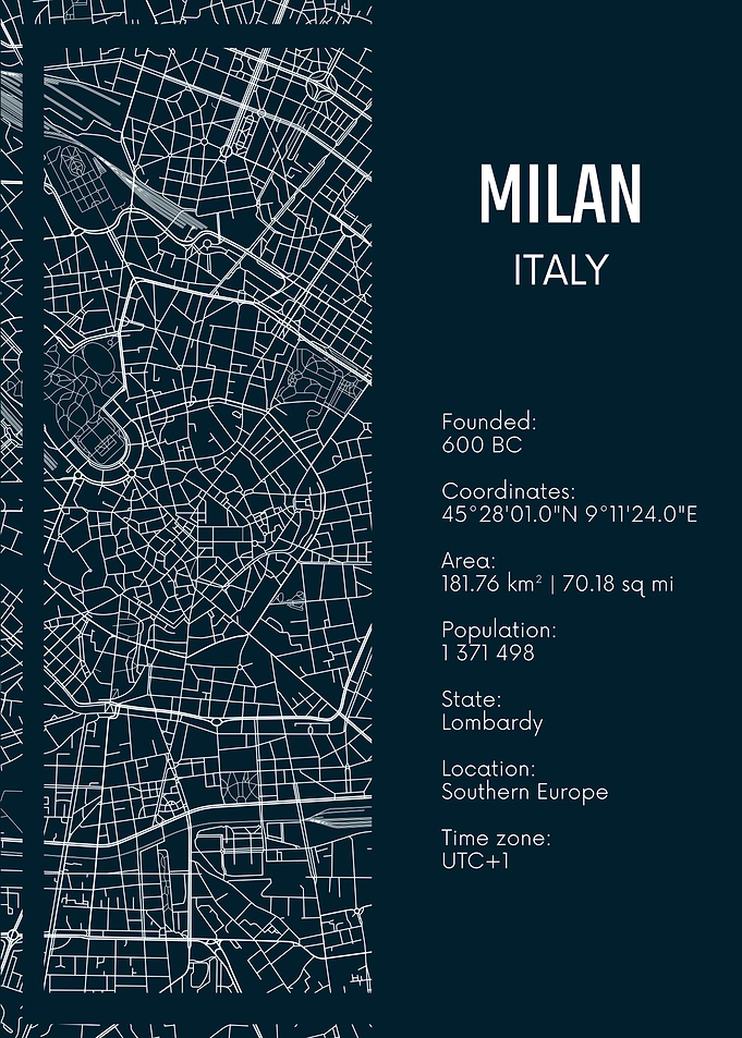 Milan, Italy City Map