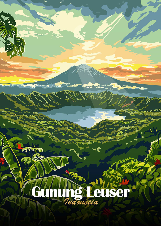 Gunung Leuser, Indonesia Travel Poster