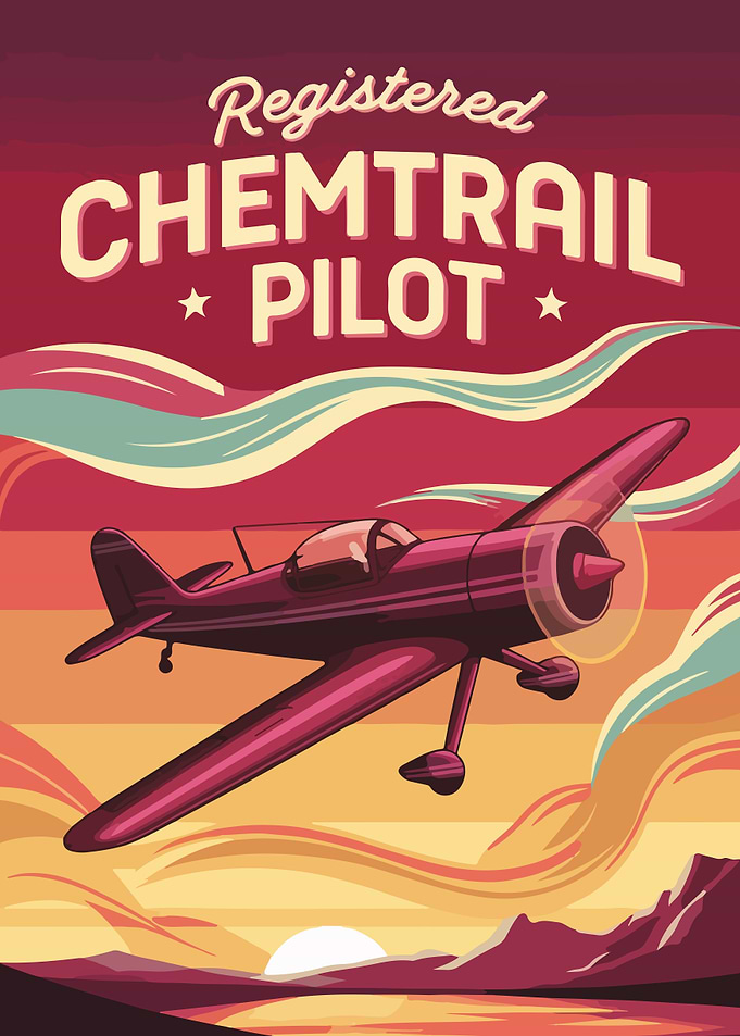 Registered Chemtrail Pilot Airplane Art
