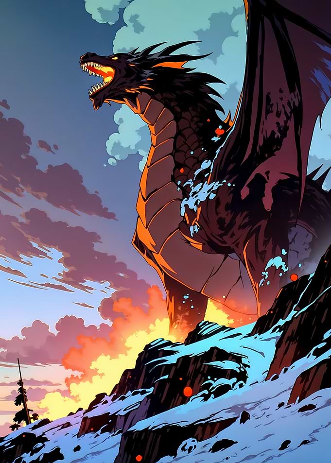 Roaring Dragon on Snowy Peak