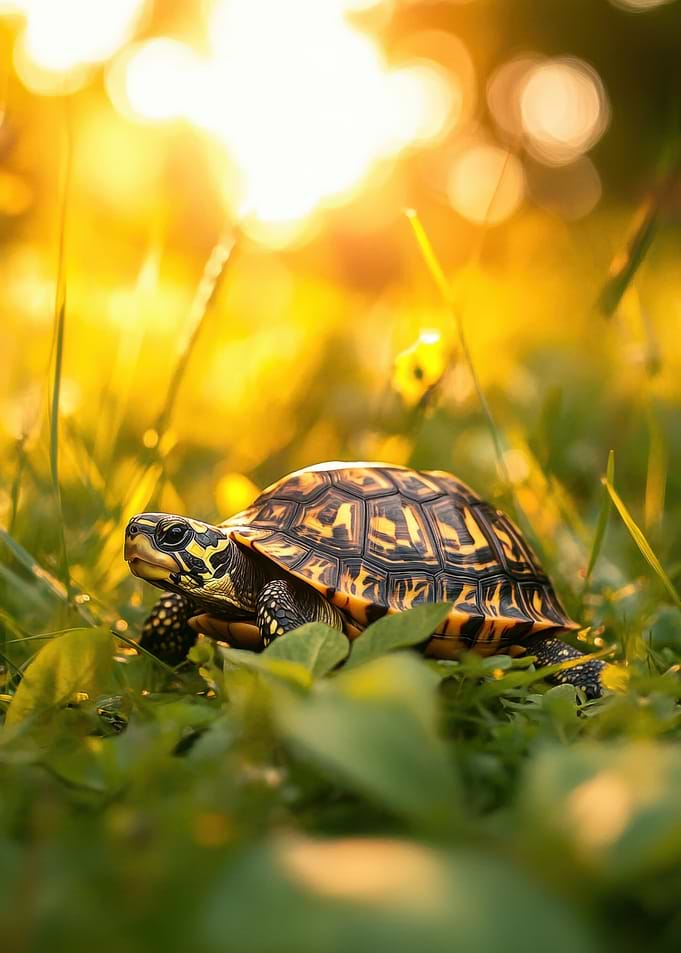 Turtle in golden light