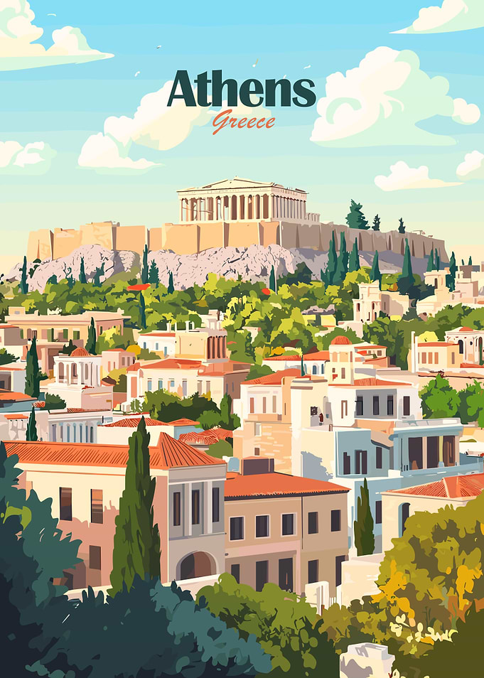 Athens Greece Travel Poster