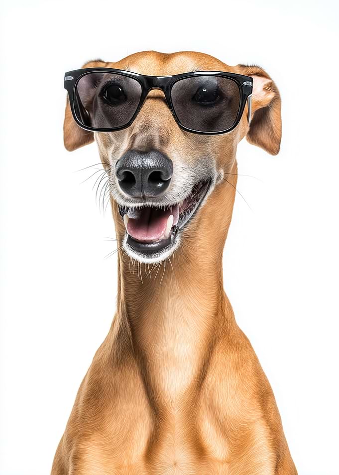 Cool Azawakh Dog with Sunglasses Portrait