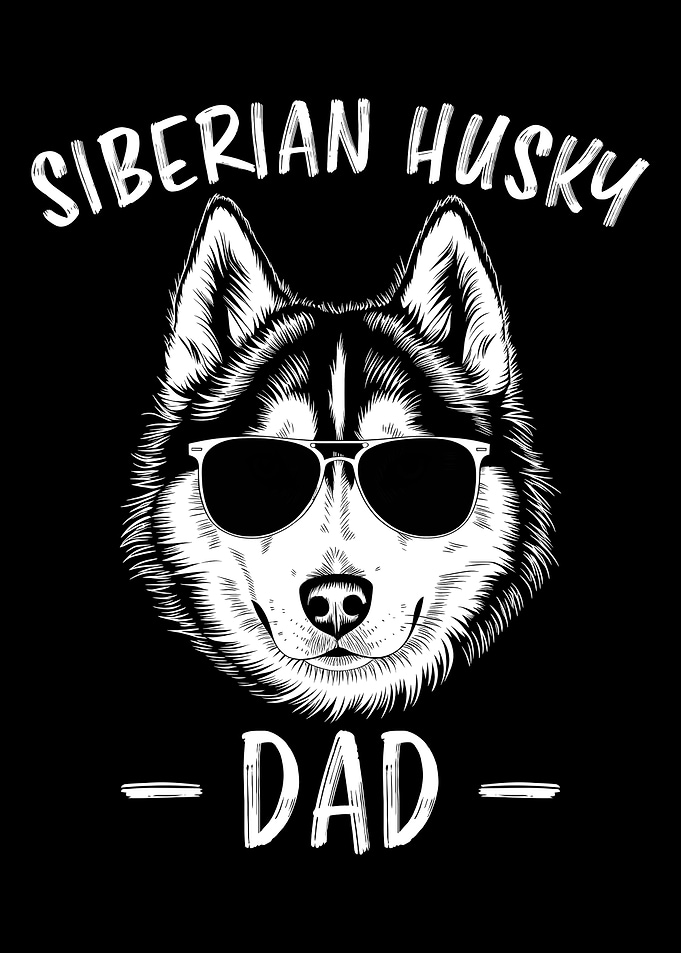 Siberian Husky Dad with Sunglasses