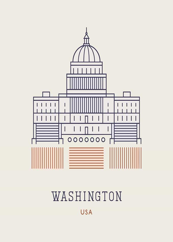 Washington DC Minimalist Line Art