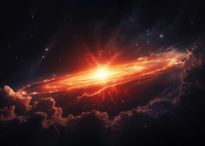 Celestial Ignition: Birth of a Galaxy
