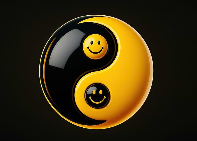 Yin Yang with Smiley Faces