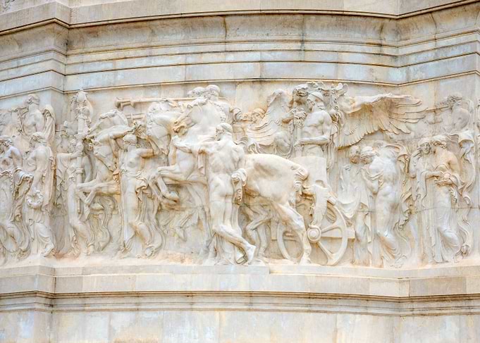 Sculpture of Figures and Horses