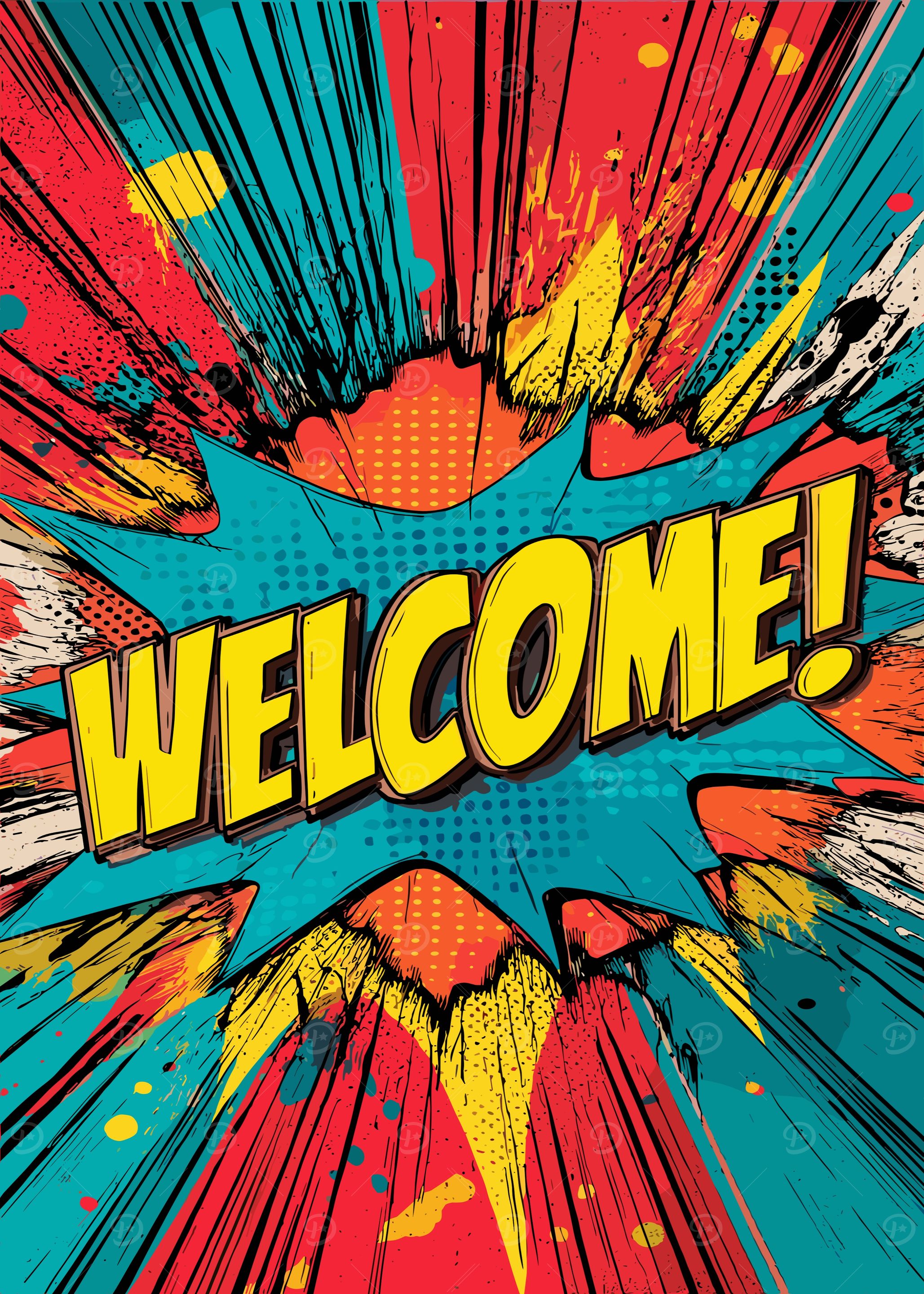 Welcome Comic Book Style Explosion