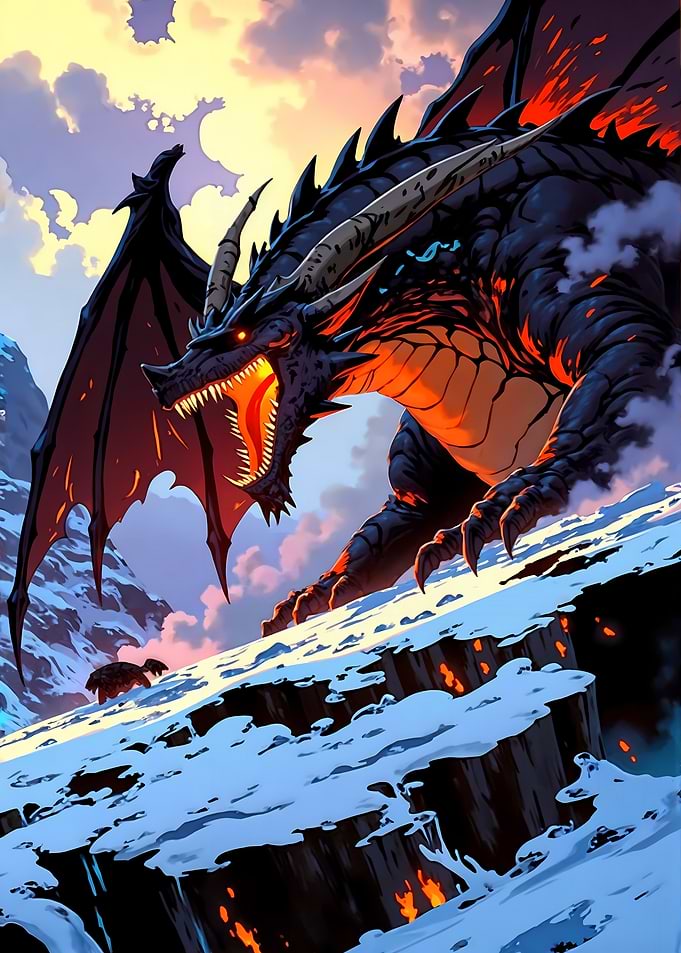 Dragon on Snowy Mountain