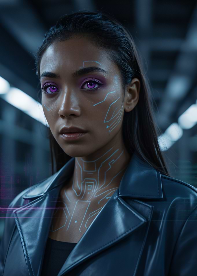Woman with Purple Eyes