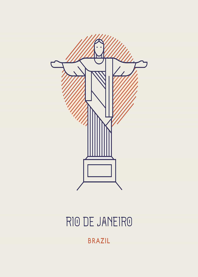 Christ the Redeemer Minimalist Illustration