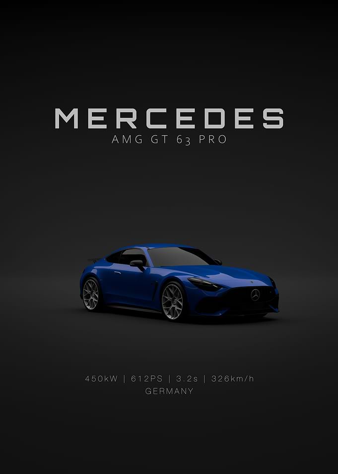 Front Mercedes-Benz AMG GT63 PRO 2025 Blue Specs