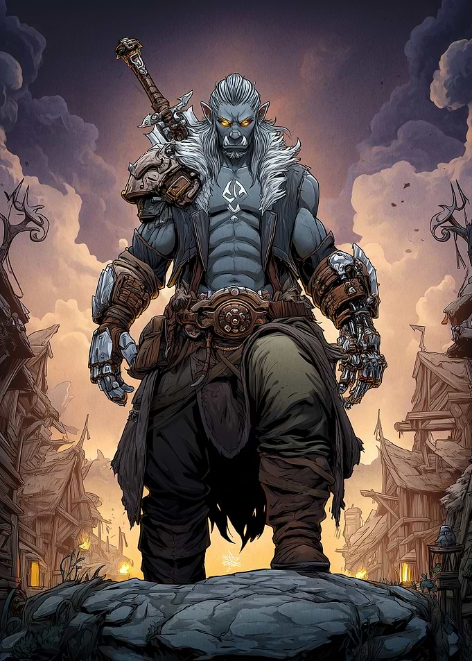 Orc Warrior in Fantasy Village