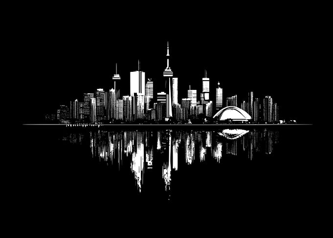 Toronto Skyline Black and White