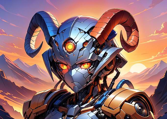 Cyber Capricorn at Sunset