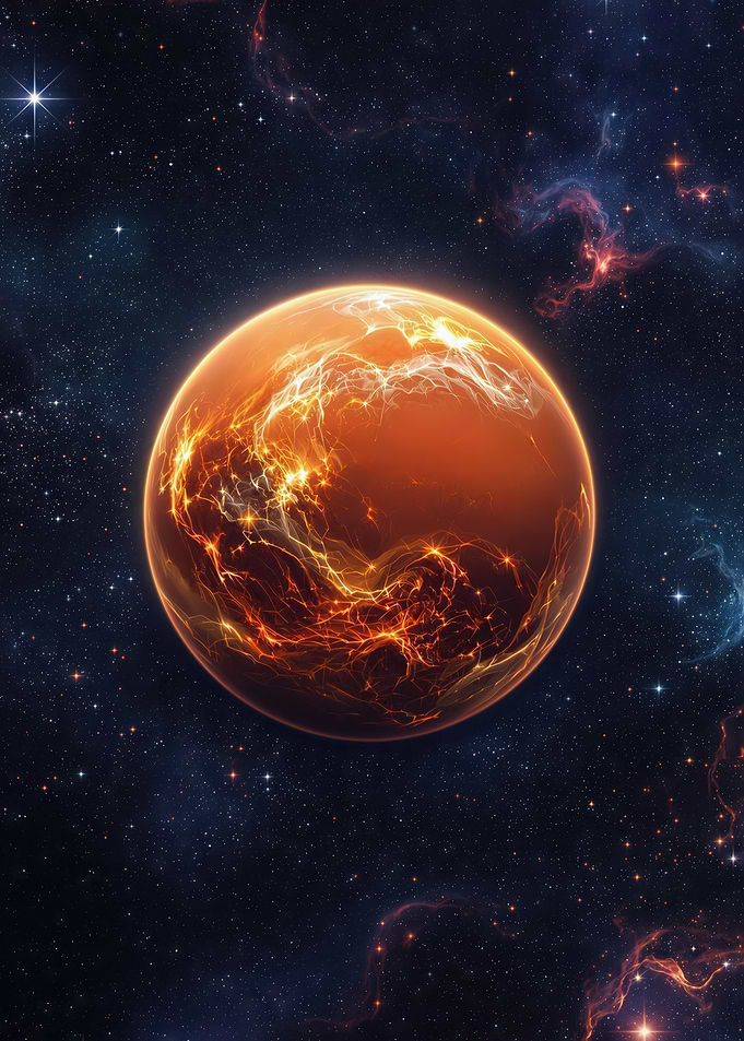 Venus Planet in Starry Space