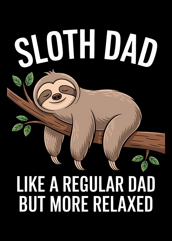 Sloth Dad Relaxed Cartoon