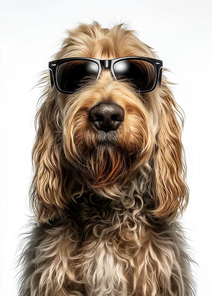 Cool Otterhound Dog with Sunglasses Portrait
