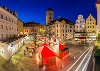 Night Market in European City Square