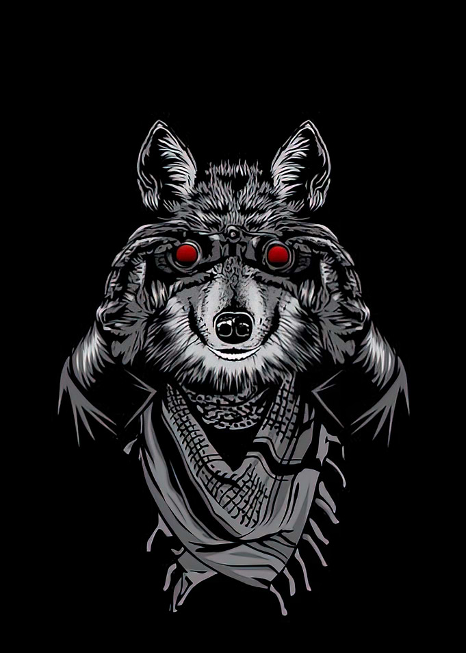 Tactical Wolf with Night Vision Goggles