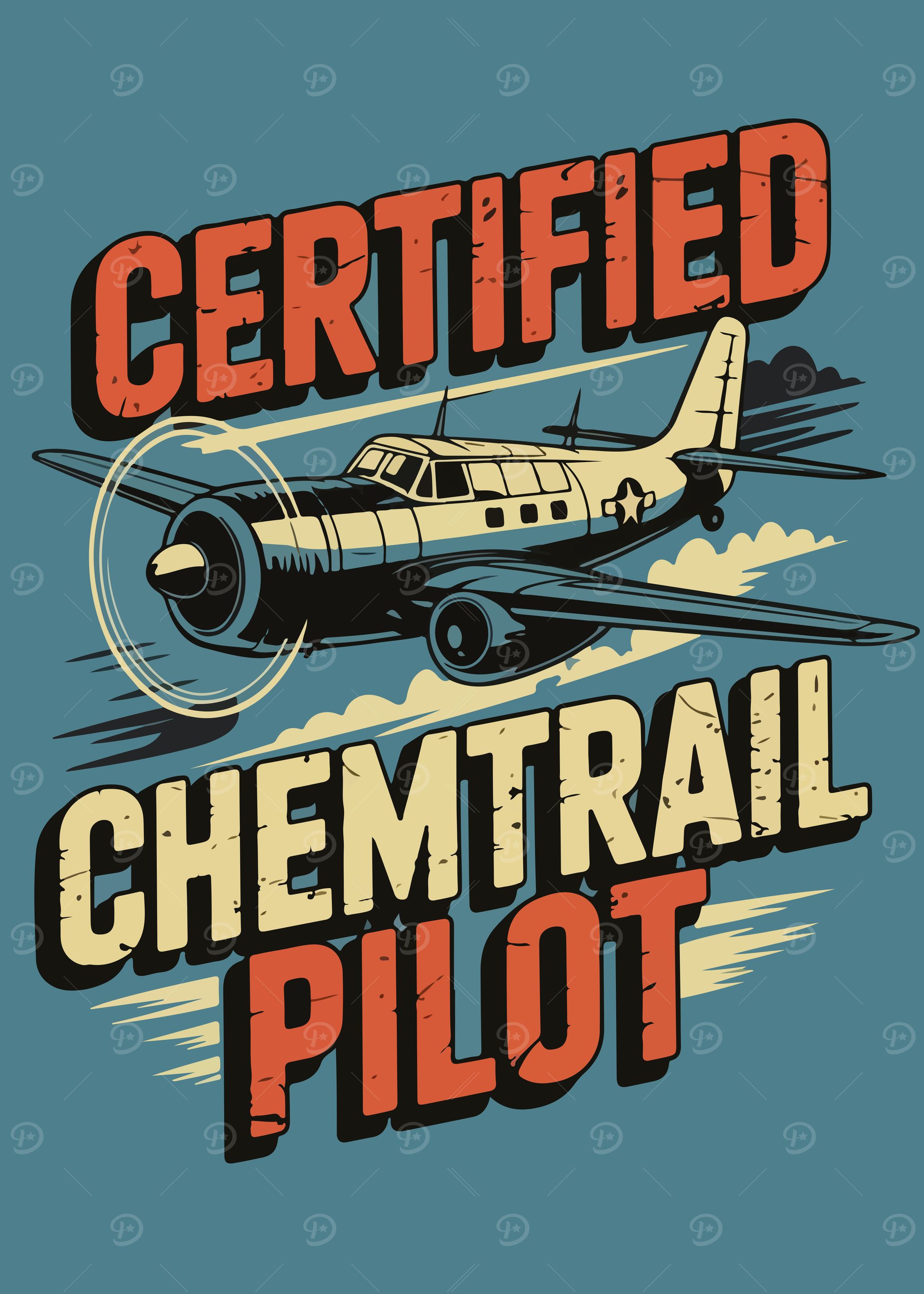 Certified Chemtrail Pilot Airplane Graphic