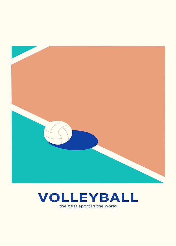 Volleyball Court Minimalist Art