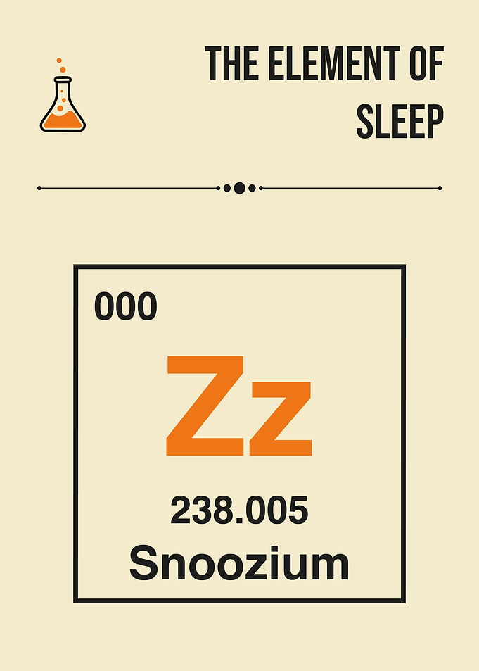 Element of Sleep Funny Periodic Table Snoozium Geek Humor