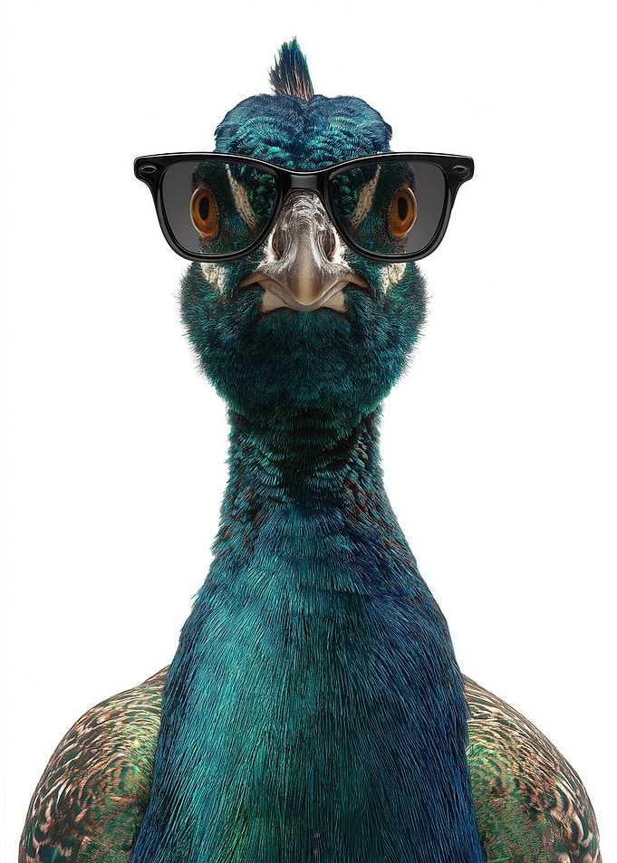 Cool Peacock with Sunglasses