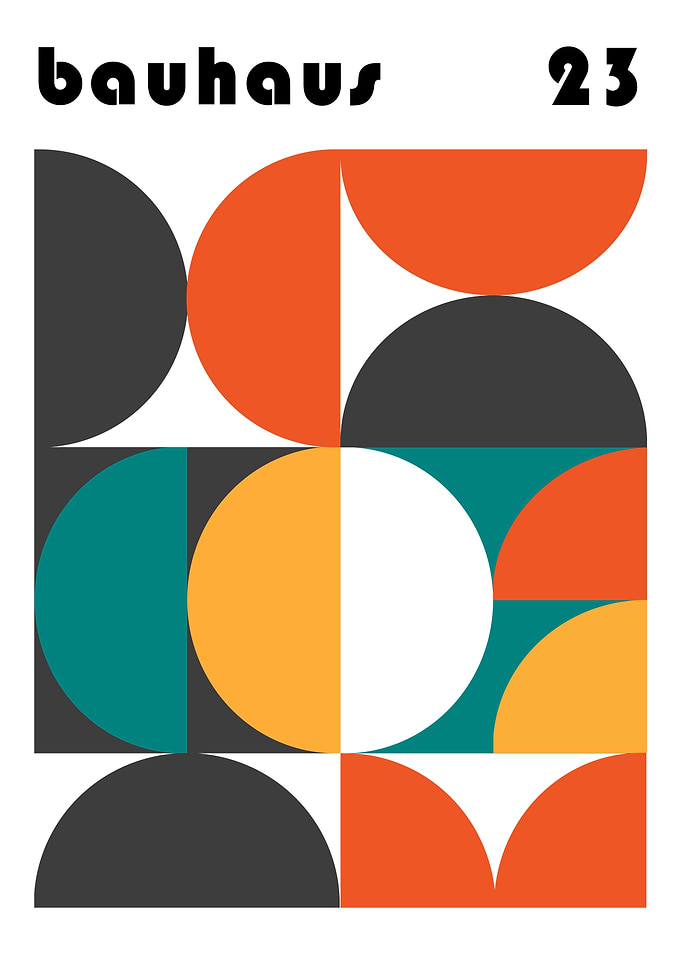Bauhaus Geometric Pattern Art Poster