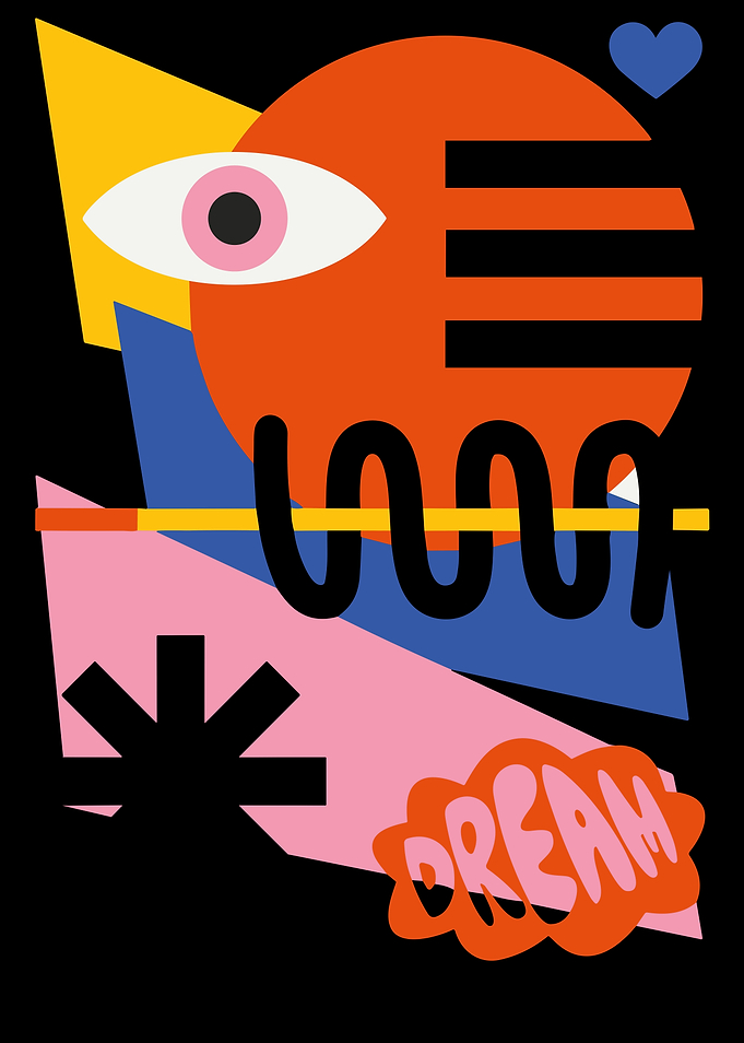 Bauhaus Abstract Dreamscape with Geometric Shapes