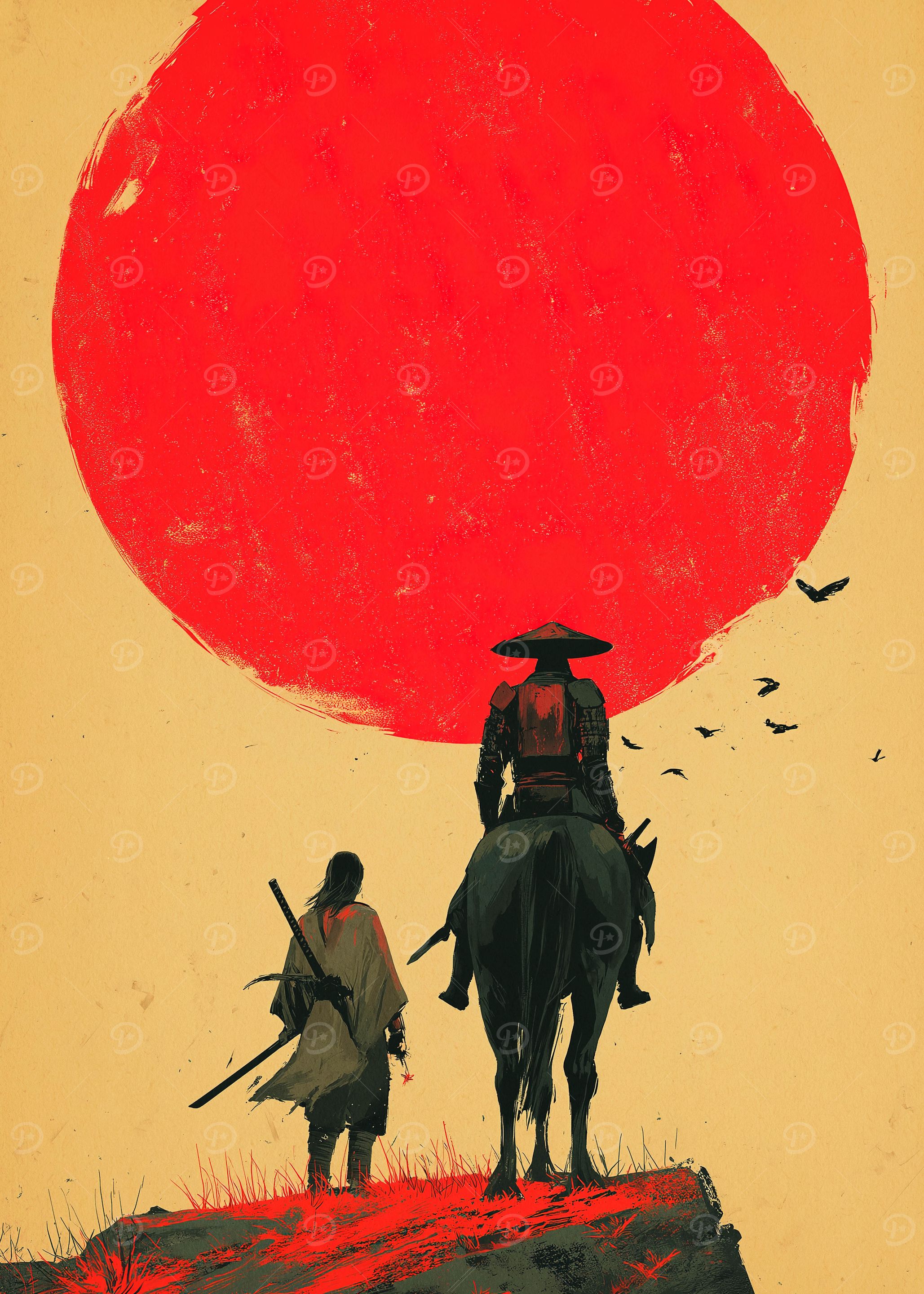 Samurai Journey Under the Red Sun