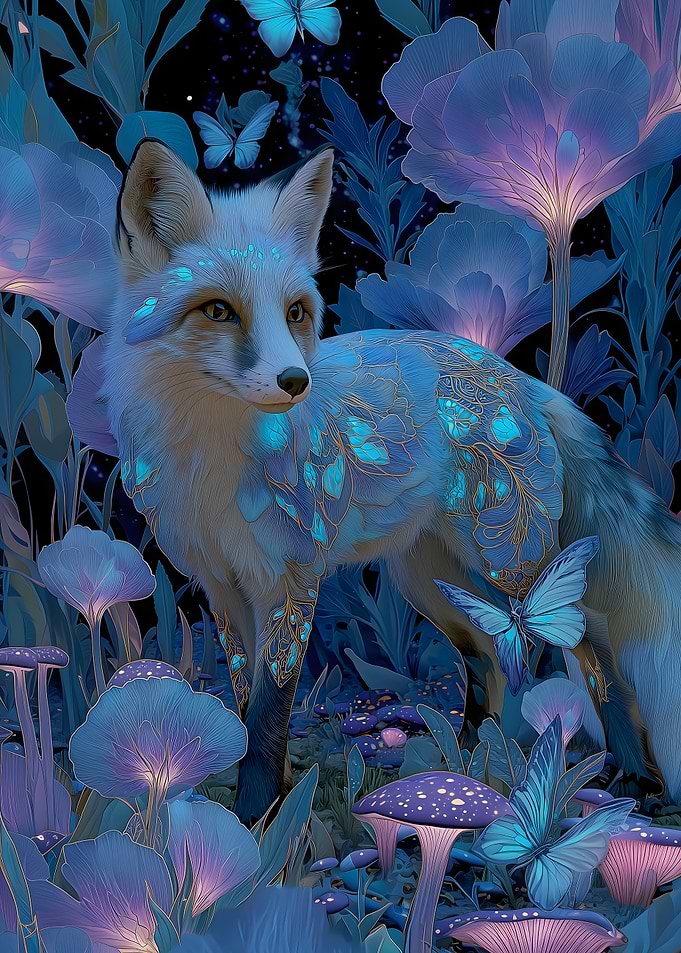 Mystical Fox in Enchanted Forest