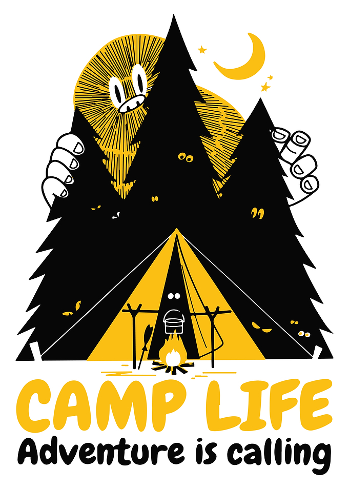 Funny Camping Monster – Camp Life Adventure