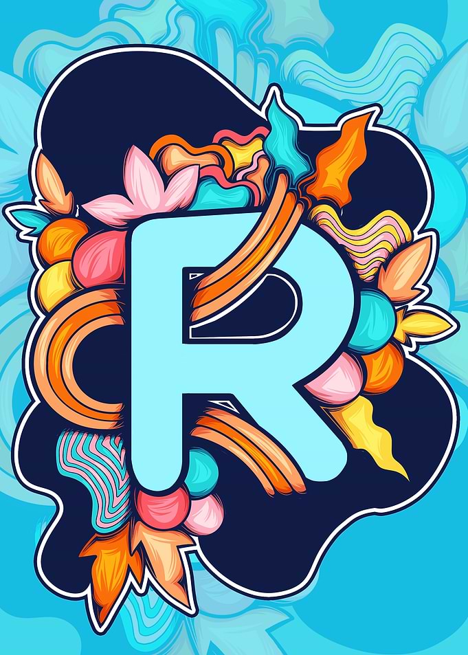 Letter R Floral Design