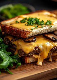 Melted Cheese Burger on Toast