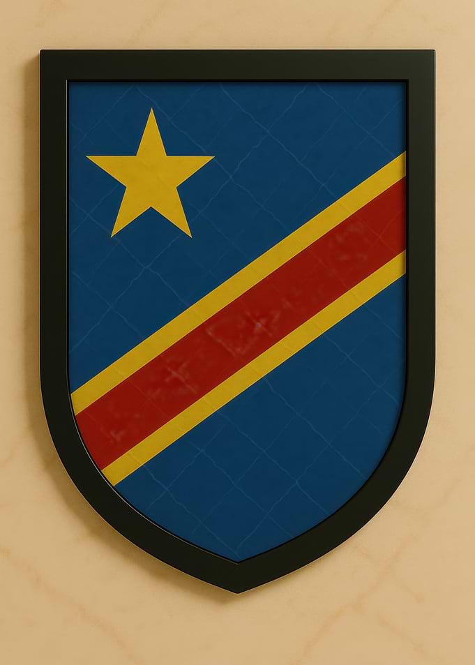 Democratic Republic of the Congo Flag Shield - Marble look