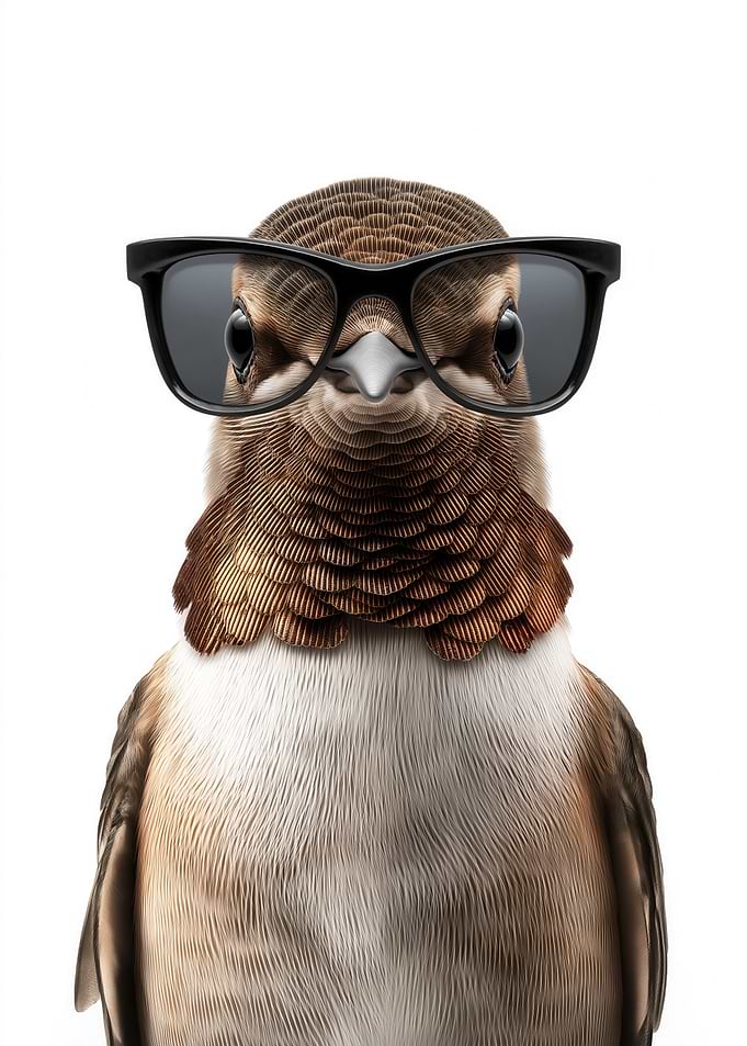 Cool Hummingbird with Sunglasses Portrait