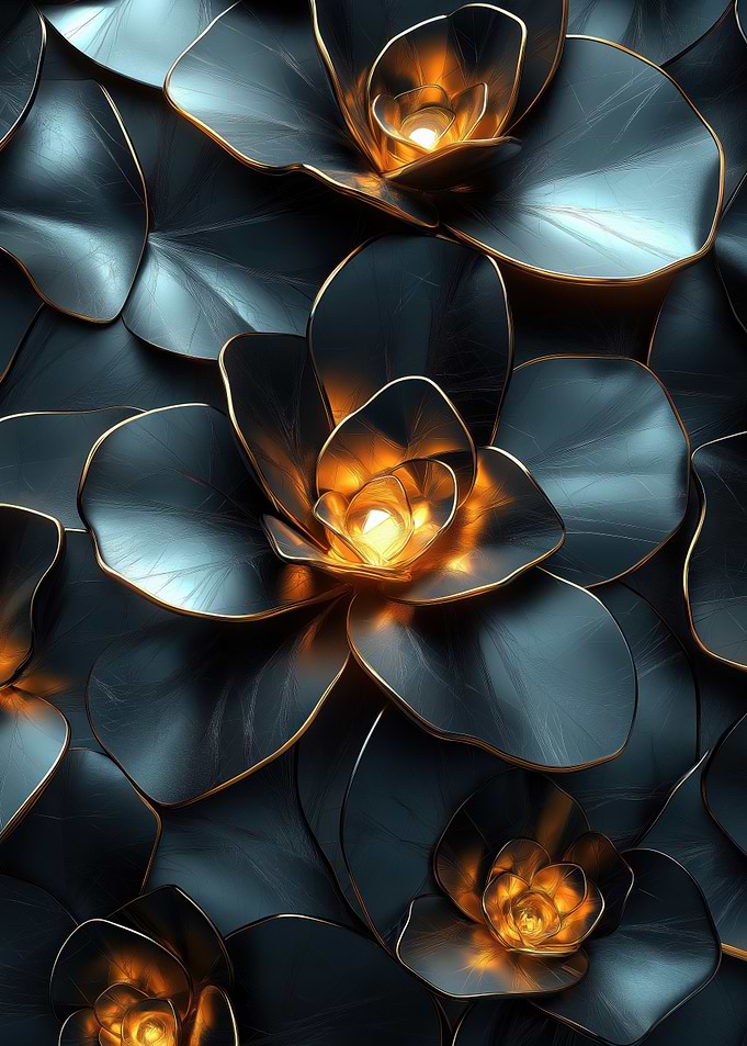 Black and Gold Floral Pattern