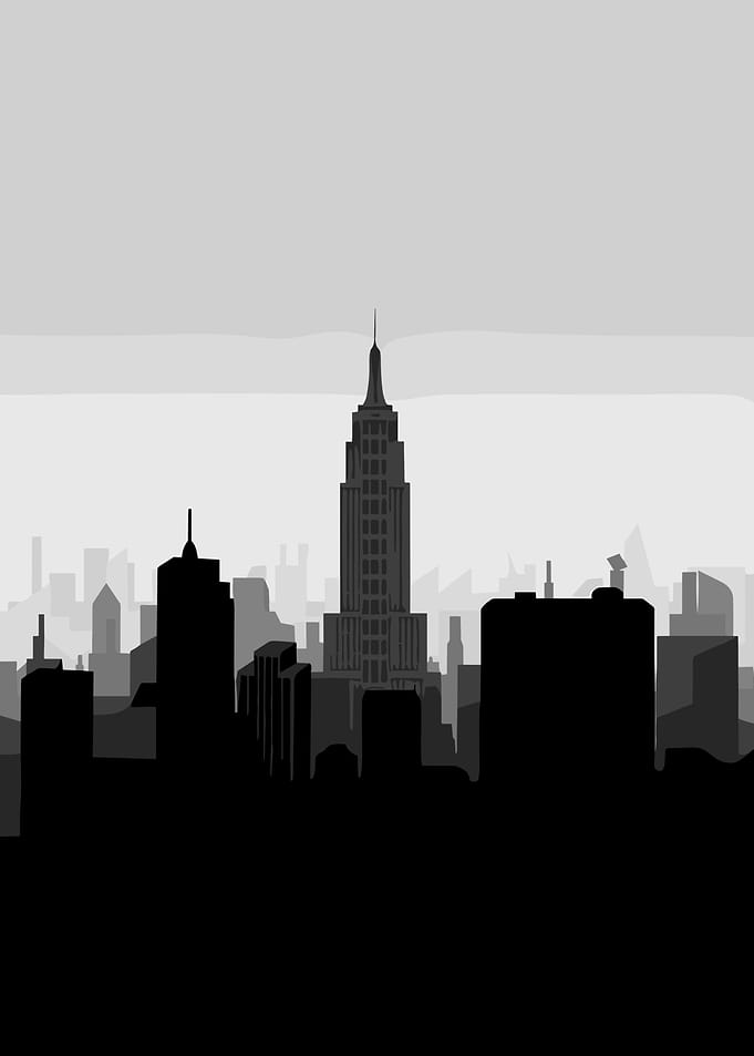 Monochrome New York City Skyline
