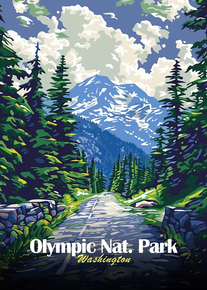 Olympic National Park Washington Poster