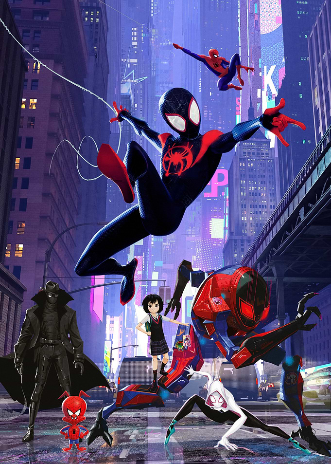 Into the Spider-Verse Cityscape Action