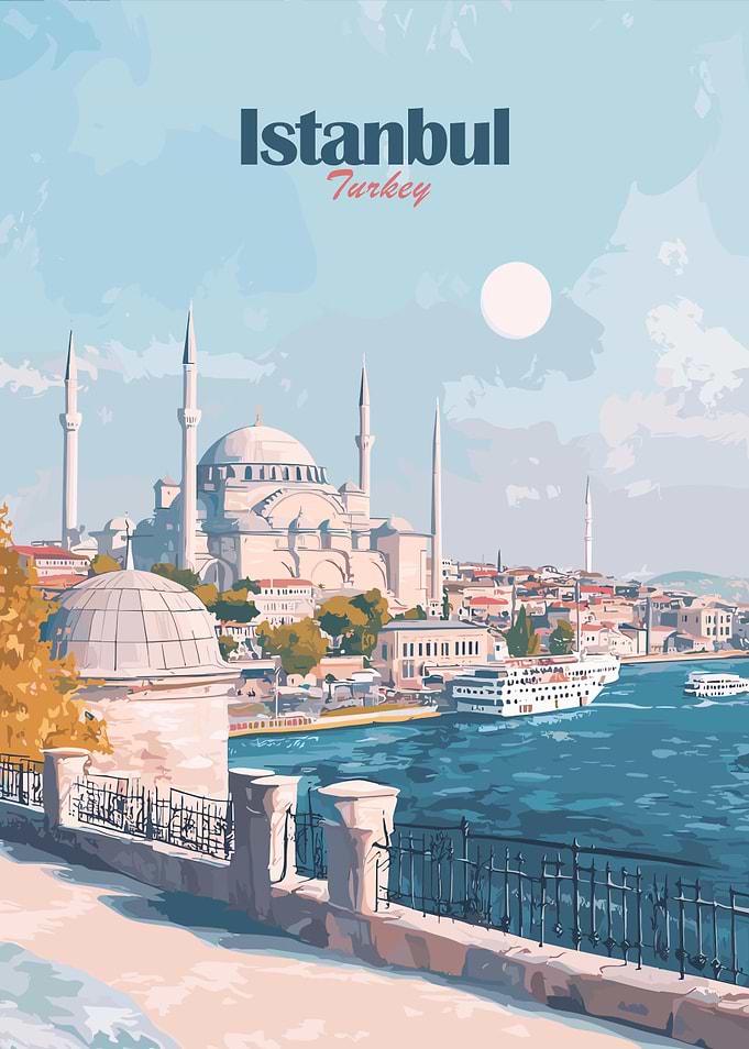 Istanbul Turkey Travel Poster
