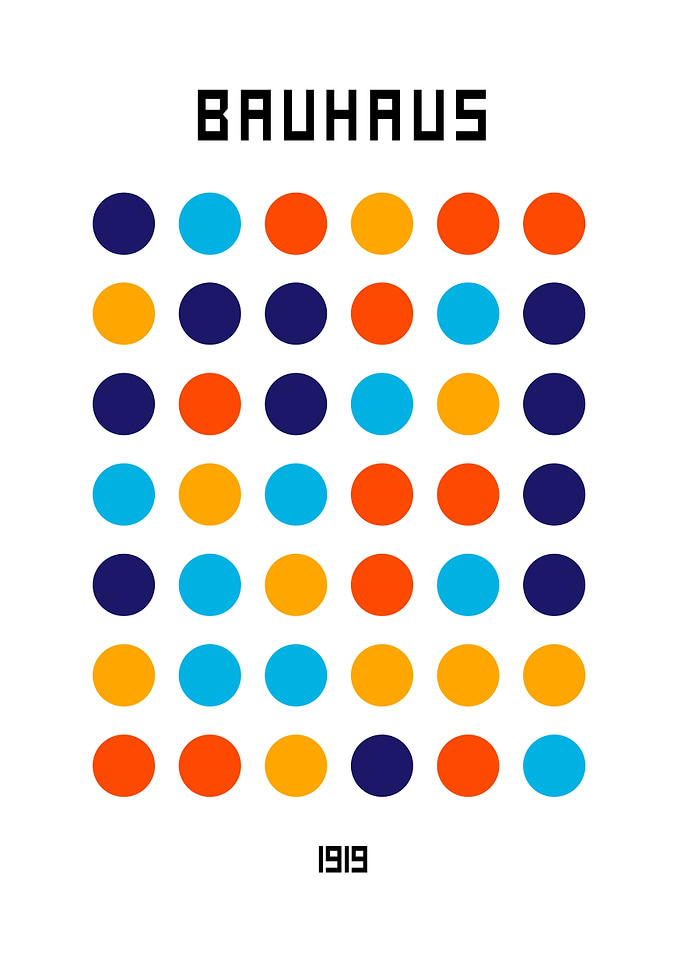 Bauhaus Colorful Dots Minimalist Art