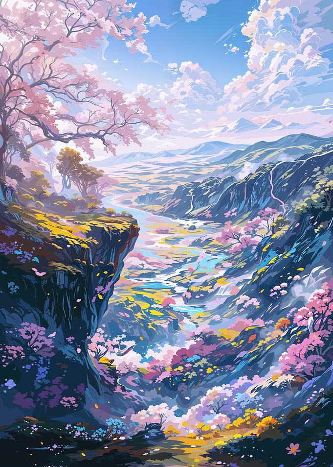 Cherry Blossom Landscape