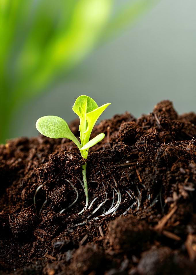 Small plant growing in soil