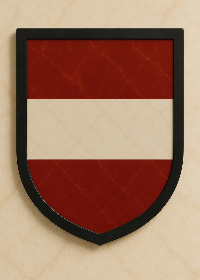Austrian Flag Shield - Marble look
